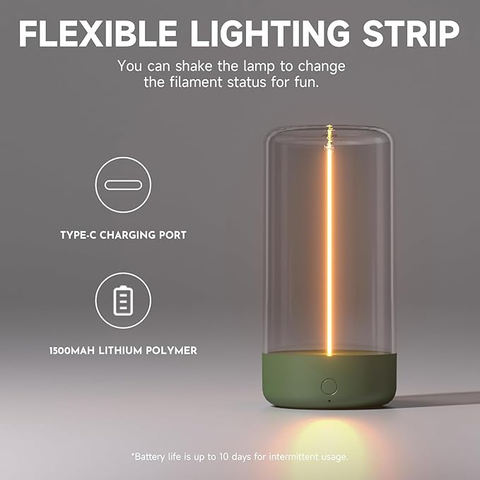 AUGE LIGHT Minimalist Desk Lamp, Rechargeable Cordless LED Lamp with 3 Dimming Modes, Small Desk Lamp for Restaurant Bedroom Bar Coffee Shop Desk Decer Dark Green - Bloomnest