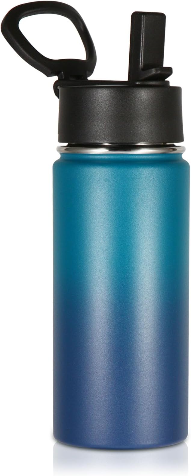 Volhoply Kids Insulated Water Bottle with Straw,16oz Stainless Steel Cold Water Bottles for School,BPA-Free Metal Wide Mouth Cups with Handle,Reusable Double Wall Vacuum Sport Flask(Dark Night,1) - Bloomnest