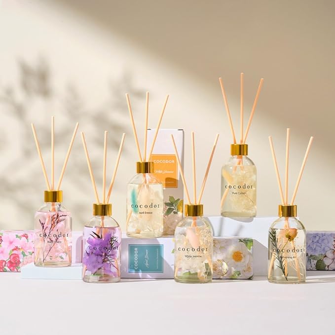 COCODOR Herbarium Reed Diffuser/Refreshing Air/6.7oz(200ml)/ Fragrance Scent Essential Oil Stick Diffuser Set for Bedroom Bathroom Home Décor