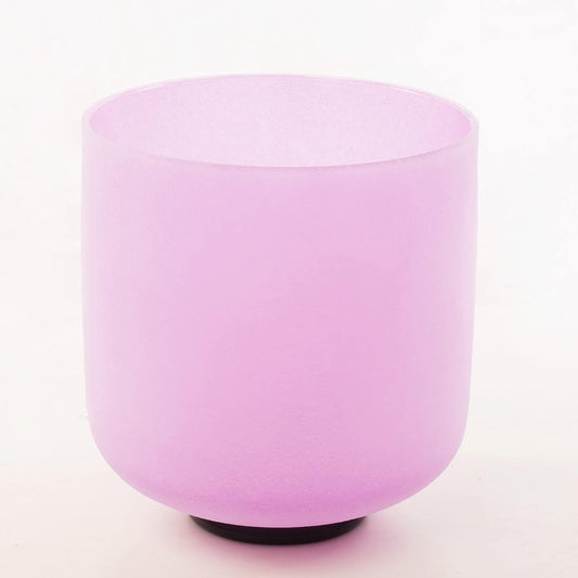 Leize Quartz Crystal Singing Bowl 432hz B Note Crown Chakra Violet 6" with Suede Striker