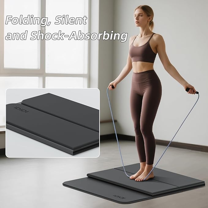 Foldable Yoga Mat Extra Thick 0.32 Inches Eco-Friendly POE Material, Non-Slip Design Fitness Mats, Multi-Purpose Workout Mats For Studio or Home Use (71 x 24 x 0.32 inches） - Bloomnest