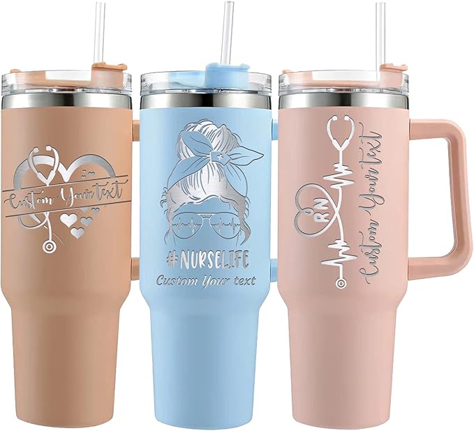 Personalized 40oz Nurse Tumbler - RN Gift for Women and Men, Custom Graduation Cup for Nurses - Bloomnest