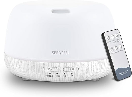 300ML Essential Oil Diffuser with Remote Control, Aromatherapy Diffuser with 7-Color Changing LED Light for Bedroom, Home - Bloomnest
