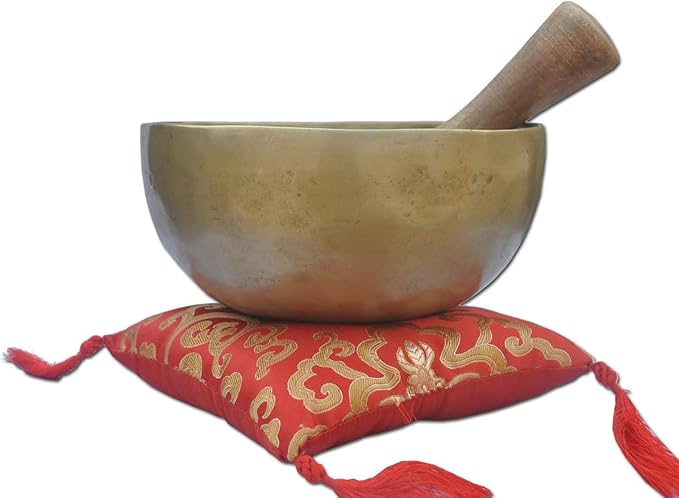 Handcrafted Tibetan Singing Bowl Set – 7" Sound Bowl for Meditation, Sound Healing & Yoga – Healing Instrument with Wooden Striker & Cushion – Authentic ArtsOfIndia
