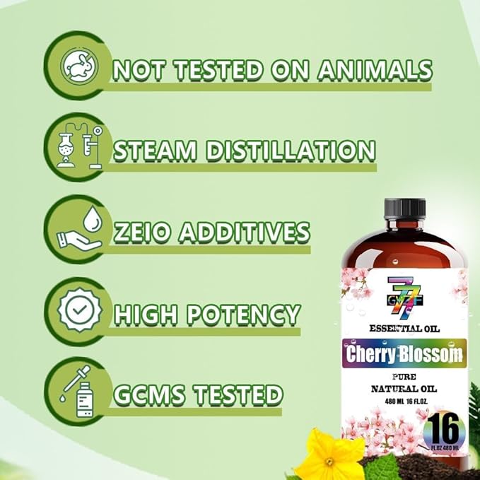 Cherry Blossom Essential Oil (16 oz / 480 ml) – Cherry Blossom Oils for diffusers, humidifiers, Home Baths, Cleaning Products, Yoga, DIY Soaps and DIY Scented Candles - Bloomnest