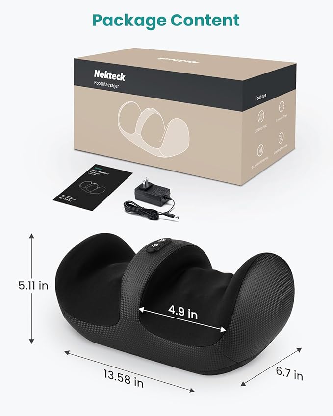Nekteck Foot Massager with Heat & Foot Roller, Shiatsu Calf Leg Massager for Circulation and Neuropathy Pain Relief for Feet Care Home Office Gadgets Relaxing Massage Tools Gifts for Women Men Mom Dad - Bloomnest