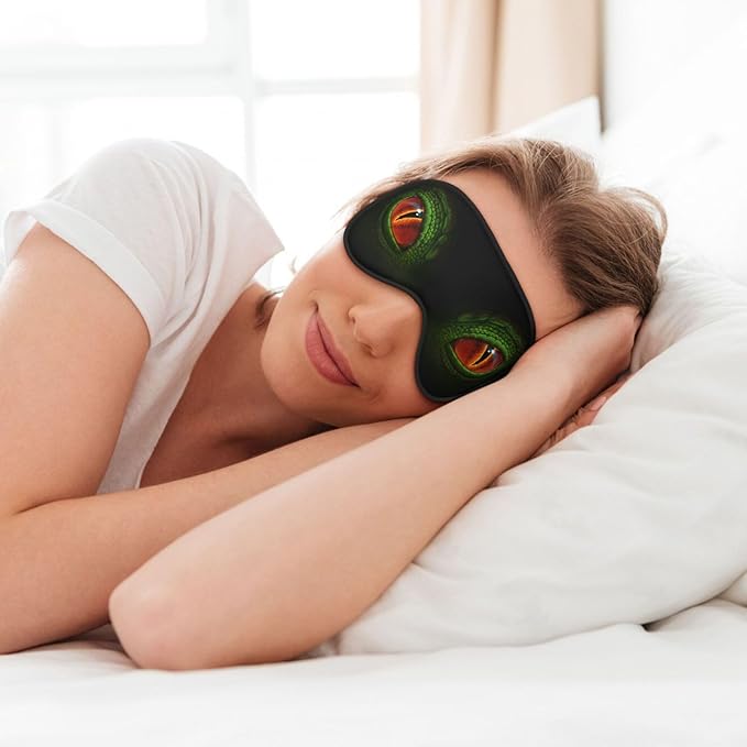 Green Dragon Eyes Sleeping Eye Mask Eye Mask for Sleeping Soft Comfort Eye Shade Blackout Eye Cover for Deep Rest Travel Nap Meditation - Bloomnest