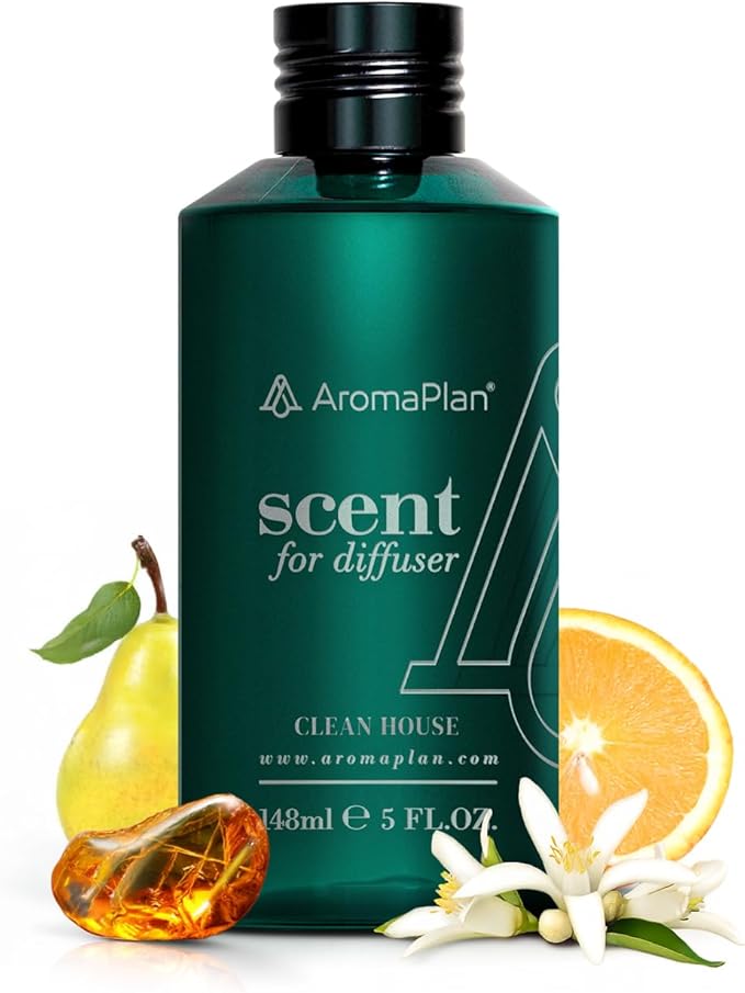 AromaPlan Scents, Clean Smelling Essential Oils, Clean House (5 Fl Oz /148ml)-Fresh Scent Essential Oil for Diffuser, USA Fragrance, Bigger Bottle, Bolder Aroma & Longer Lasting AromaPlan