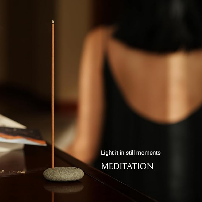 100% Natural Incense Sticks with Holder, Rare Cliff Cypress Incense from Shangri-La for Inner Harmony & Balance Support, 40-Minute Burn, Low Smoke, Non-Toxic, Gifts for Women SHANTIVALE