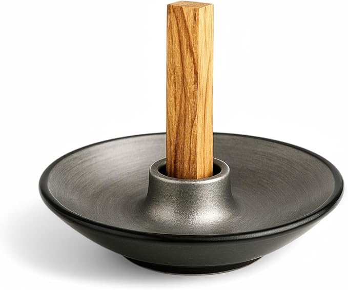 Authentic Peruvian Pottery Palo Santo Stick Holder | Handmade Ceramic Smudge Bowl | Incense and Sage Holder | Unique Decor for Spiritual and Aromatherapy Practices (Silver Serenity) - Bloomnest