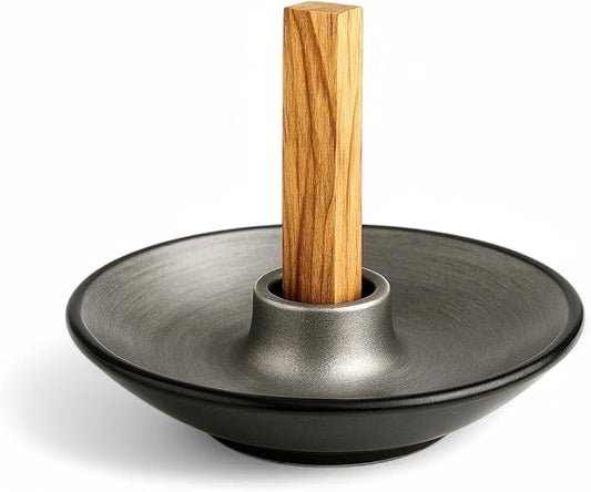 Authentic Peruvian Pottery Palo Santo Stick Holder | Handmade Ceramic Smudge Bowl | Incense and Sage Holder | Unique Decor for Spiritual and Aromatherapy Practices (Silver Serenity) - Bloomnest