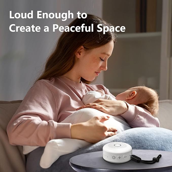 Sleepbox Portable White Noise Machine 30 Soothing Sounds Rechargeable Battery Small for Travel 32 Volume Control Noise Canceling Sleep Machine Sound Therapy for Baby Kids Adults (White) - Bloomnest