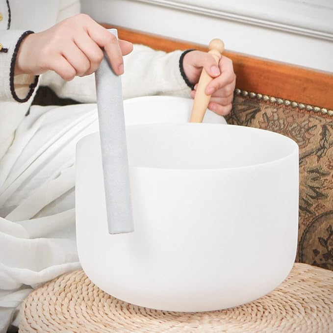 KVKA 432hz Crystal Singing Bowl C Note Root Chakra 14 Inch With Carrying Case - Bloomnest