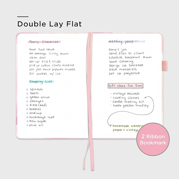 &And Per Se Dotted Journal Notebook, A5 Hardcover Bullet Dotted Journal, 160 Pages 100 gsm Thick Paper, 3 Sheets of Stickers Included - 5.7'' x 8'' (Blush Watercolor) - Bloomnest