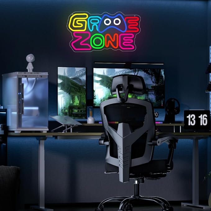 Game Zone Neon Sign, LED Neon Light Sign for Game Gaming Room Wall Decor Gamer Room Led Light Up Sign for Teen Boy Man Cave Birthday Gift Favor Dimmable USB Powered(15.8"*8.6") - Bloomnest