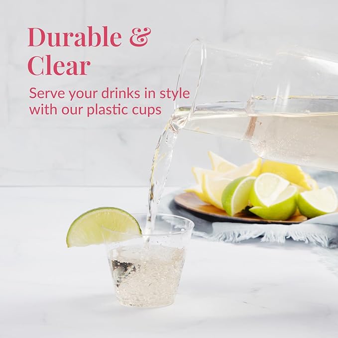 Prestee Pack of 400 Small Clear Plastic Cups - 5oz Disposable Cocktail Glasses - Stackable Plastic Party Tumblers for Serving Wine, Champagne, Punch, Soda, or Snacks - Bloomnest