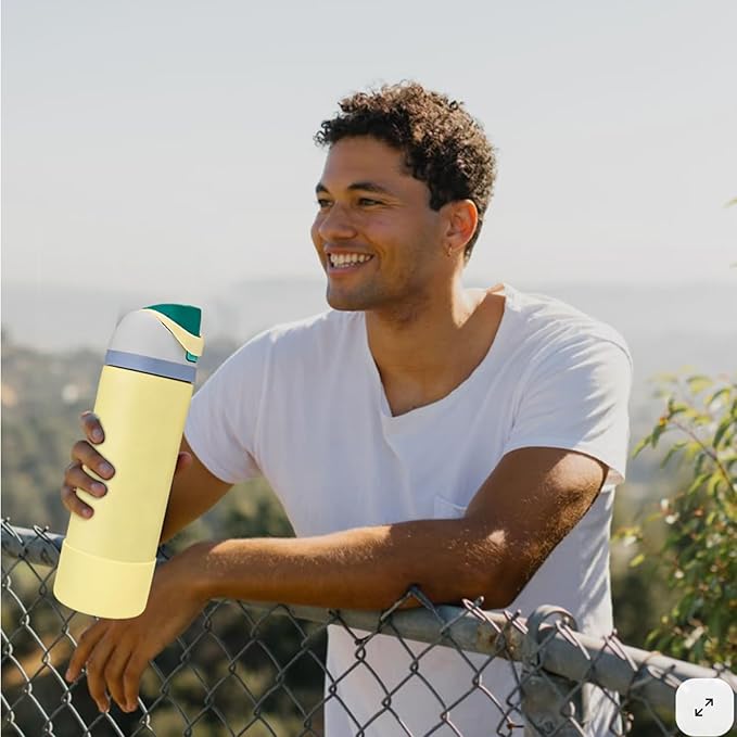 2PCS Silicone Water Bottle Boot, Compatible with Owala 24oz 32oz 40oz, Protective Anti-Scratch & Anti-Dent No Noise Sleeve Cover for FreeSip/Twist/Flip Water Bottles (Sunny Daze, 24oz) BKBY