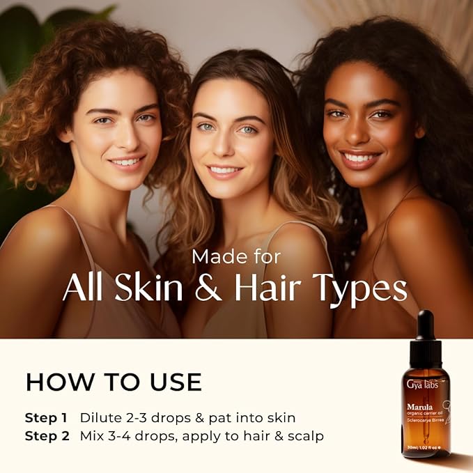 Gya Labs Marula Carrier Oil - 1 Fl Oz - for Hair, Skin, Face, Scalp & Body Massage - Bloomnest