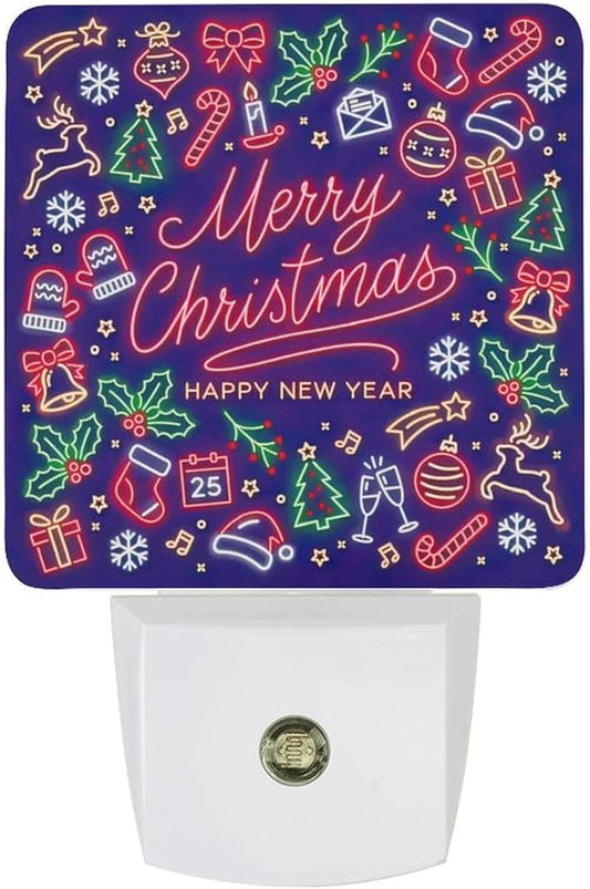 Merry Chrismas Night Light, Plug into Wall Decor Nightlights for Bedroom, Bathroom, Hallway, Kitchen, with Dusk to Dawn Light Auto Sensors LED Night Lights for Boys Girls Women Men Room Gifts - Bloomnest
