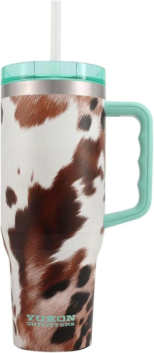 Yukon Outfitters Fit Forty 40oz Double Wall Vacuum Insulated Stainless Steel Tumbler with Reusable Straw & Ergonomic Handle | For Hot or Cold Beverage, Buckle Bunny