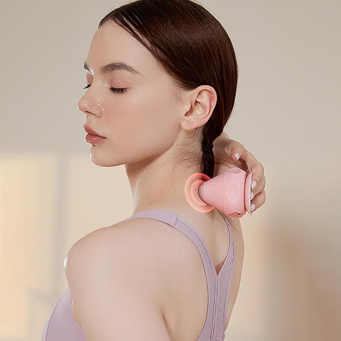 Massage Ball with Heat, Vibration Trigger Point Ball Silicone Self Massager for Deep Tissue Massage, Foot, Shoulder, and Lower Back, Rechargeable Vibrating Exercise Massage Device (Pink) AsinheInc