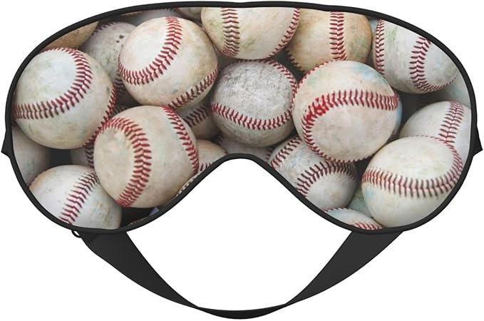 Nostalgic Baseballs Sleep Mask for Women & Men - Comfortable Eye Mask with Adjustable Strap - Soft Eye Cover Blindfold for Travel, Yoga, Nap, Shift Work - Bloomnest