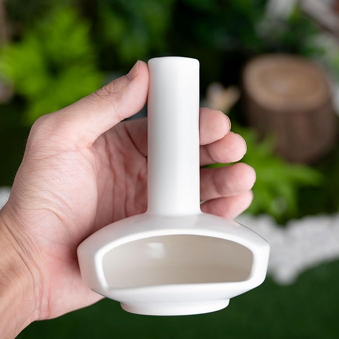 Cute Ceramic Palo Santo Holder – Handcrafted Modern Incense Cone Burning Stand – Adorable Smudge Bowl for Yoga Aromatherapy & Meditation for Home Decor – Unique Chimney Design - Bloomnest
