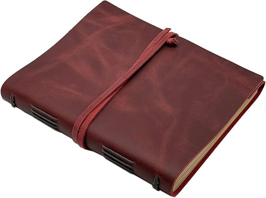 Large Notebook Journal - Genuine Leather Journals for Writing A4 Size Diary 8x10 Inch, Notepad For Women and Man, Gifts,Work,Travel Wine Red - Bloomnest