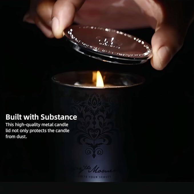 Luxury Black Scented Candles Gift Set for Men – 3x7oz Soy & Beeswax Crystal Candles with Wick Trimmer & Snuffer Lid, Aromatherapy Candles for Home Scented, Masculine Gift for Men & Women - Bloomnest