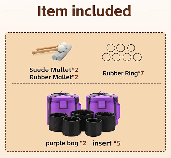 CVNC Set Of 7 PCS 440HZ 6-12 Inch Colored Frosted Chakra Quartz Crystal Singing Bowls Sound Healing Instrument with 2 PCS Travel Carry Case Bag for Meditation - Bloomnest