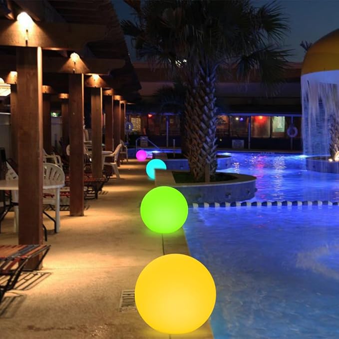 16-inch LED Globe Orb Light, Rechargeable Glowing Ball Light w/Remote, Dimmable RGB Color Changing Glowing Orb for Kid Adult, Waterproof Light Up Ball Night Light Mood Lamp for Home Garden Patio Party - Bloomnest