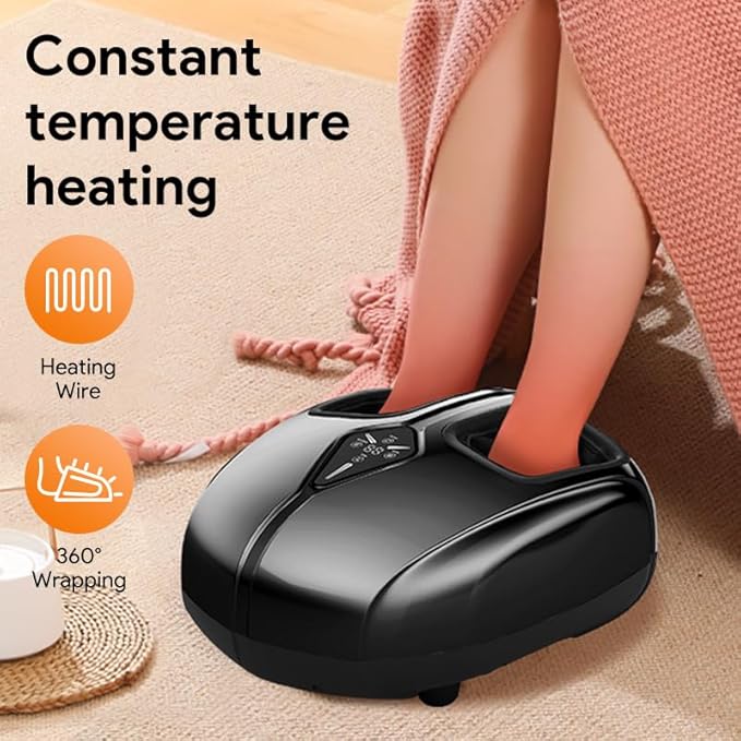 Foot Massager for Men and Women, Foot spa,Kneading, Compression, Vibration, Shiatsu Feet Massage Machine for Plantar Fasciitis, Neuropathy, Foot Warmer,Size 9-14 - Bloomnest