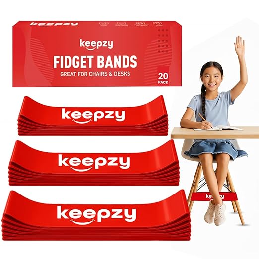 20 Pack Chair Bands, Anti Slip Chair Bands for Kids with Fidgety Feet, ADHD Chair Bands for Classroom, Desk Bands for Student Desks, Sensory Chair Rubber Bands - Bloomnest