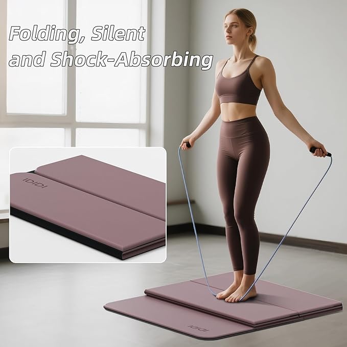 Foldable Yoga Mat Extra Thick 0.32 Inches Eco-Friendly POE Material, Non-Slip Design Fitness Mats, Multi-Purpose Workout Mats For Studio or Home Use (71 x 24 x 0.32 inches） - Bloomnest