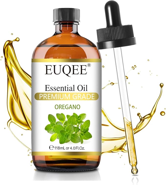 EUQEE Oregano Essential Oil 4oz / 118ML Large Capacity Oregano Oil Pure Aromatherapy Essential Oils with Glass Dropper for Candle Soap Making, Diffusers - Bloomnest