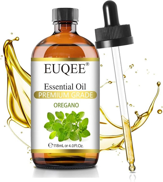 EUQEE Oregano Essential Oil 4oz / 118ML Large Capacity Oregano Oil Pure Aromatherapy Essential Oils with Glass Dropper for Candle Soap Making, Diffusers - Bloomnest
