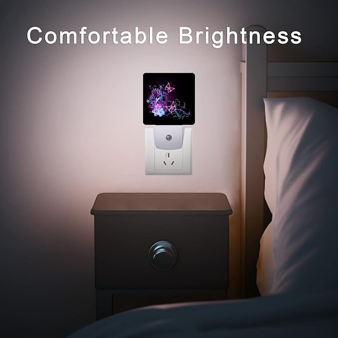 Butterfly Night Light,Fantasy Butterflies Fairy Plug in Night Lights 0.5W Sleep Friendly for Boys Girls Led Night Light Dusk to Dawn Sensor Nightlight for Stairway/Hallway/Bedroom - Bloomnest