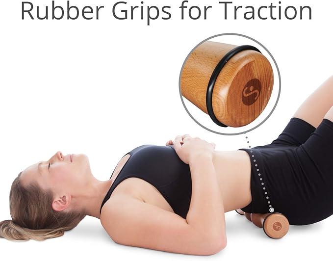 Body Back Wood Back Roller, Spine Stretcher & Aligner, Ma Roller, Back Cracker for Back Pain Relief and Muscle Recovery, Manual Back Massager, Wood Therapy Massage Tool (15 inch) - Bloomnest