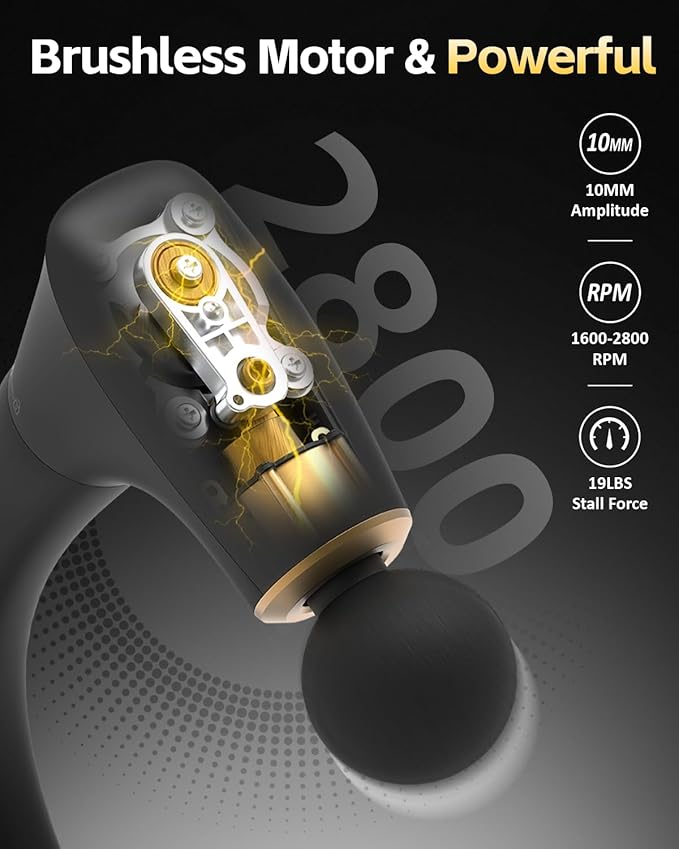 2-in-1 Detachable Percussion Massage Gun with Extension Handle, Back Massager for Pain Relief Deep Tissue Muscle Massager for Arm Shoulder Lower Back Thigh Waist, Gifts for Women, FSA-HSA Eligible - Bloomnest