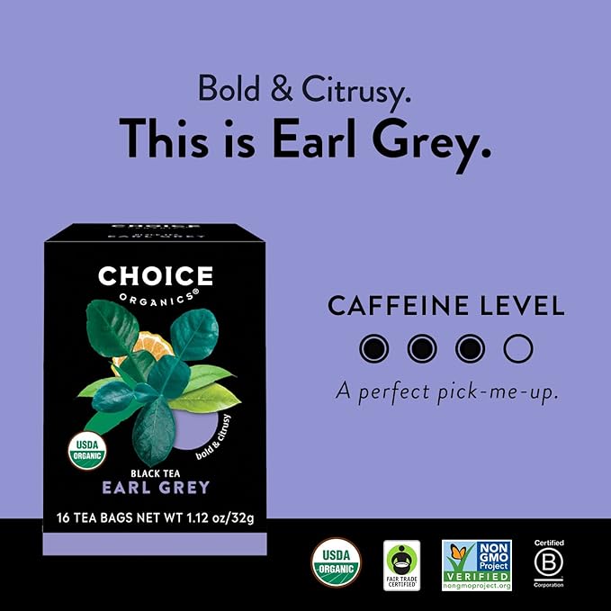 Choice Organic Teas - Favorites Variety Pack Sampler - Includes Earl Grey, Jasmine Green, Oolong, Rooibos, Cocoa Mint Puerh, and Grapefruit Honeybush Organic Teas - 96 Tea Bags (Pack of 6) - Bloomnest