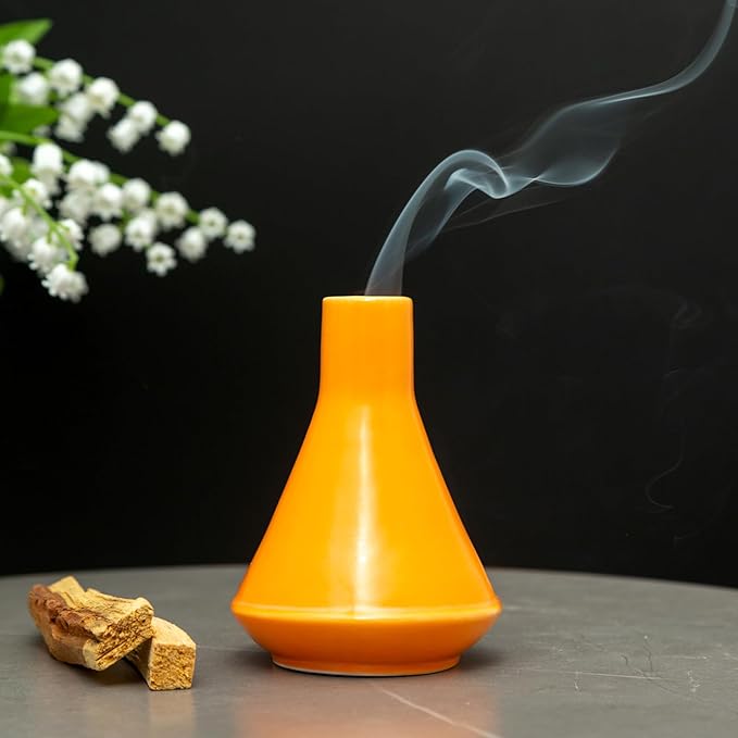 Handmade Ceramic Chiminea Palo Santo Holder - Modern Medieval Incense Burner and Candlet Holder - Zen Home Decor - Bloomnest