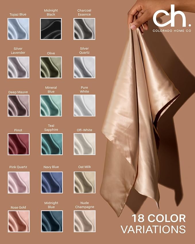SUNDAYSILKS™ Premium Silk Pillow Cases | 100% Mulberry Silk Pillowcase with Zipper, All Sides Real 22 Momme Grade 6A Silk, Standard Queen, King Size [Olive] - Bloomnest