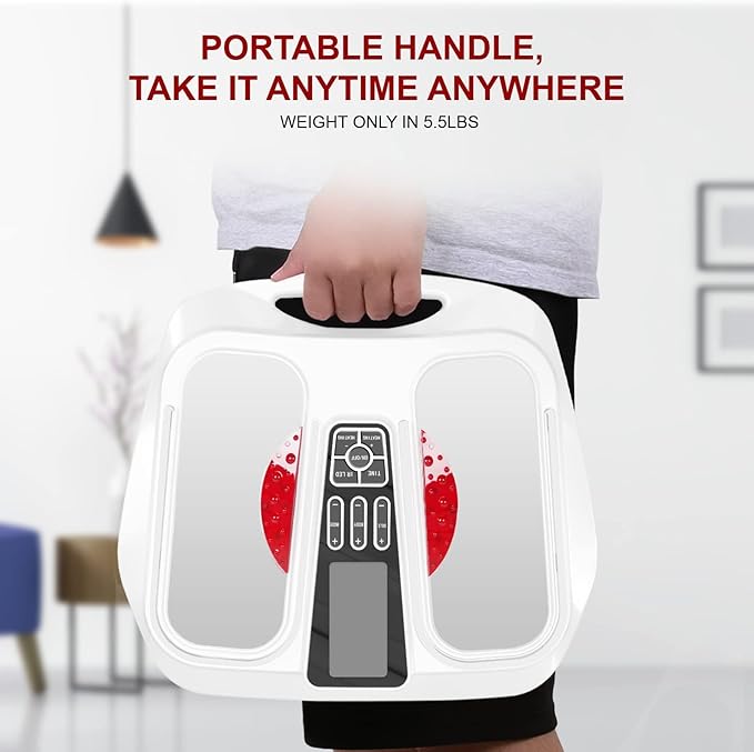 OSITO EMS Foot Massager for Neuropathy Feet Circulation Stimulator with Heat, FSA or HSA Eligible, EMS TENS Foot Leg Massage Machine for Foot Pain Neuropathy Cramps and Diabetes RLS, White - Bloomnest