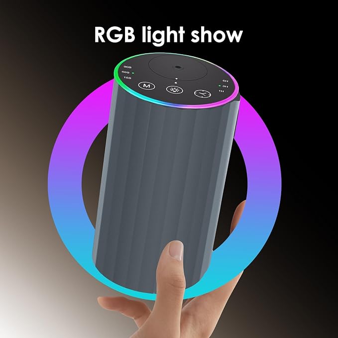 Waterless Essential Oil Diffuser, Battery Powered Mini Scent Air Machine, Aromatherapy Mist Diffuser for Home Room Car Office (Grey) - Bloomnest