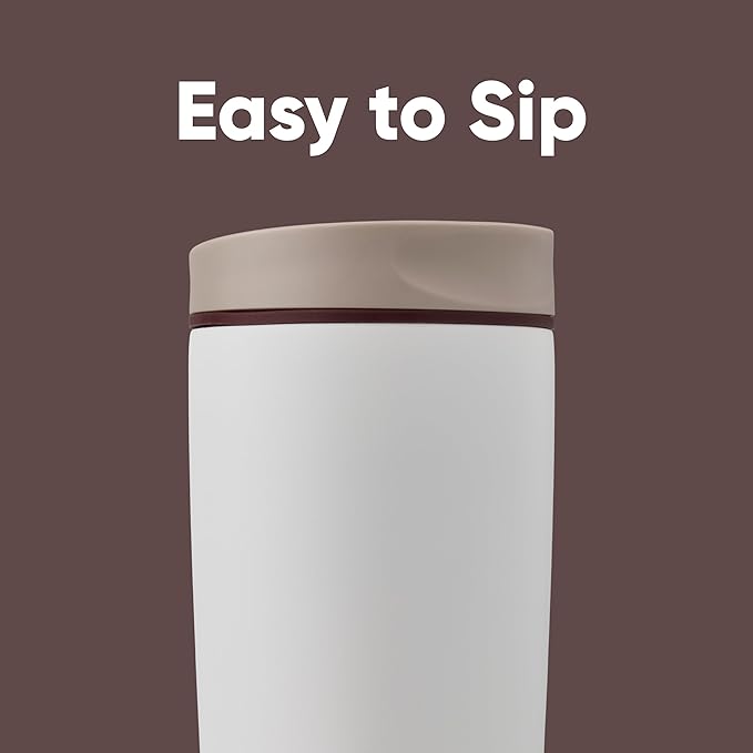 Owala SmoothSip Slider Insulated Stainless Steel Coffee's Tumbler, Reusable Iced Coffee Cup, Hot Coffee Travel Mug, BPA Free 20 oz, Vanilla Bean (Pack of 8) Owala