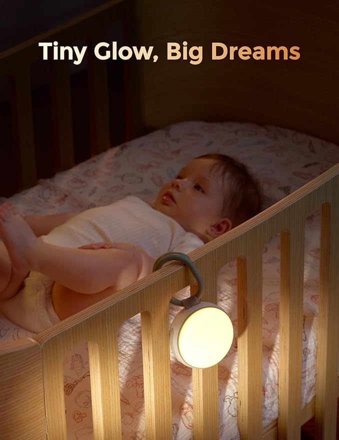 Momcozy Portable Sound Machine with Night Light, White Noise Sound Machine for Baby, 20 Soothing Sounds, Sound Therapy, Long-Lasting Power, Timer, Clips on Stroller, Baby Shower Gifts - Bloomnest