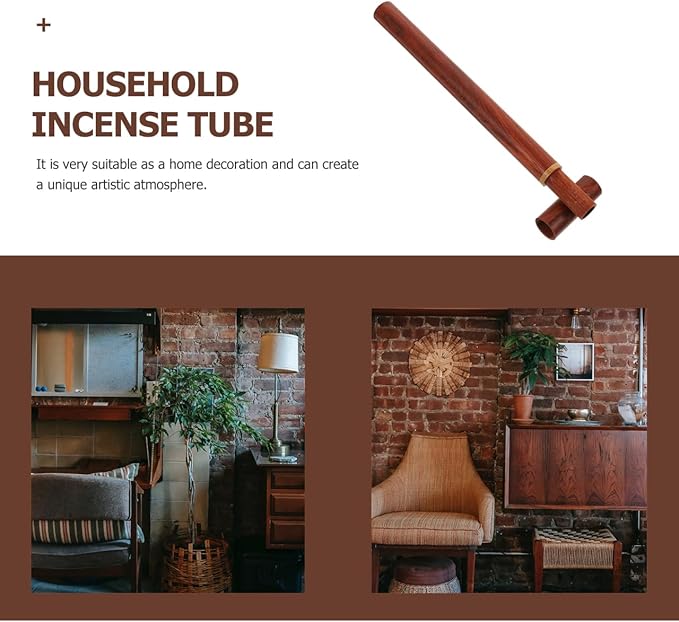 Healifty Incense Holder Vintage Rosewood Incense Tube Stick Burner Kitchen Tea Tube Coffee Storage Canisters Jar Buddhist Supply Aromatherapy Case Dark Red - Bloomnest