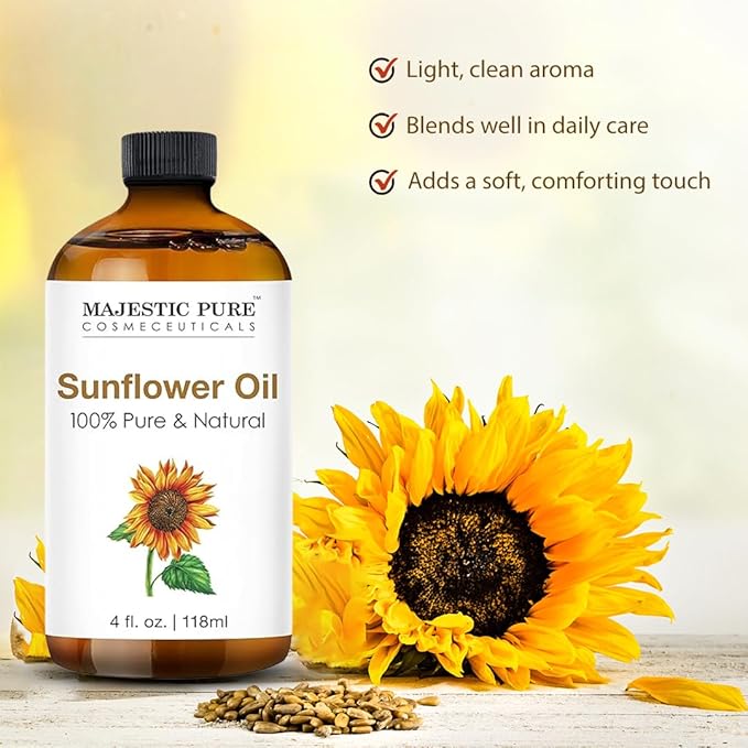Majestic Pure Sunflower Essential Oil with Glass Dropper - Huge 4 Fl Oz - 100% Pure and Natural Black Pepper Oil - Premium Grade Essential Oils for Diffuser, Aromatherapy, Soap and Candle Making - Bloomnest