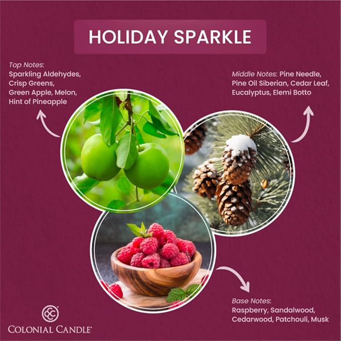 Colonial Candle Holiday Sparkle Scented Jar Candle, 2 Wick, 3.5 oz, Mottled Wax Candle - Bloomnest