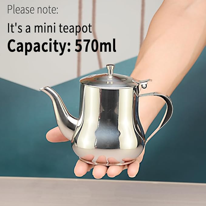 SANQIAHOME 570ml(20Oz) stainless steel small teapot - Bloomnest